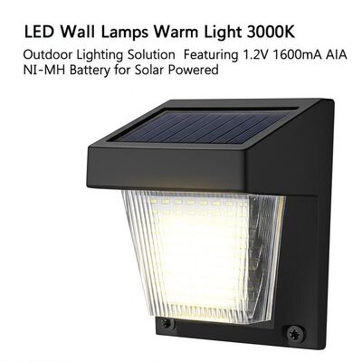 Good price LED Solar Wall Lamps Warm Light 3000K Outdoor Lighting Solution Featuring 1.2V 1600mA AA NI-MH Battery for Solar Powered online