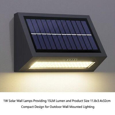 Good price 1W Solar Wall Lamps Providing 15LM Lumen and Product Size 11.8x3.4x32cm Compact Design for Outdoor Wall Mounted Lighting online